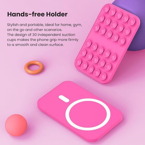 Patented Magnetic Sticky Phone Suction Grip Mount for MagSafe Case,Magnet Silicone Portable Stand Holder for iPhone 16/15/14/13/12 Series and Android, Hands-Free Selfies and Videos in Saudi Arabia