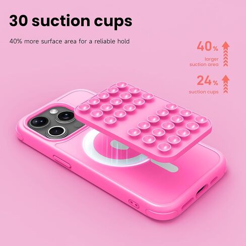 Patented Magnetic Sticky Phone Suction Grip Mount for MagSafe Case,Magnet Silicone Portable Stand Holder for iPhone 16/15/14/13/12 Series and Android, Hands-Free Selfies and Videos in Saudi Arabia
