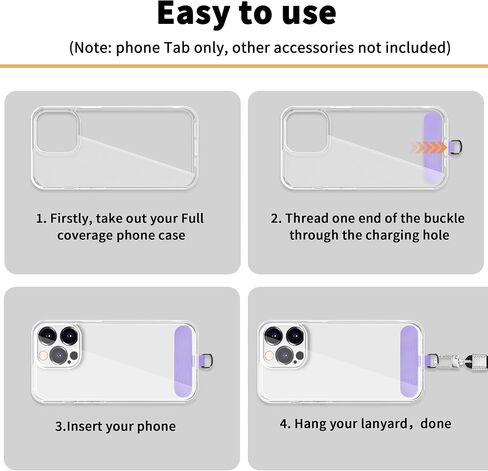 TACOMEGE Phone Tether Tab for iPhone, Cell Phone Lanyard Patch, Phone Strap Replacement Part for All Full Phone Cases in Saudi Arabia