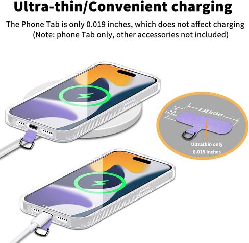TACOMEGE Phone Tether Tab for iPhone, Cell Phone Lanyard Patch, Phone Strap Replacement Part for All Full Phone Cases in Saudi Arabia