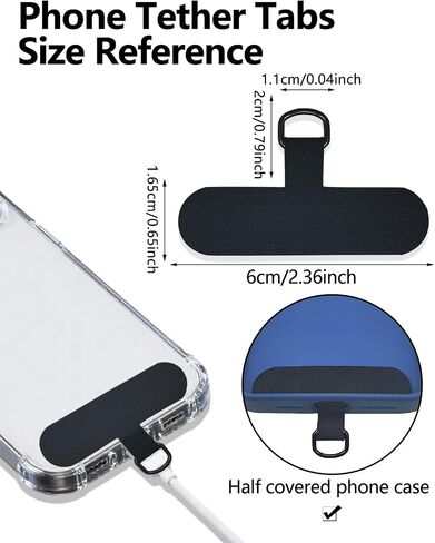 Fannoday Phone Tether Tab, 4 Pcs Universal Phone Lanyard Tab Used with Crossbody Strap, for Cell Phone Cases in Kuwait