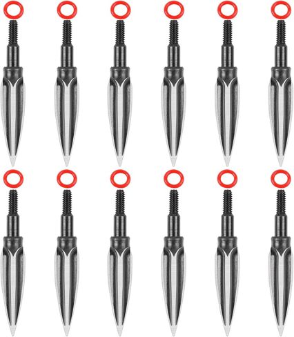 SOPOGER 12 قطعة من رؤوس الرماية التقليدية - 100/125 رؤوس عريض تركيا من الحبوب نصائح للسهم من الصلب الكربوني رؤوس سهام للصيد لمركب منحني وممارسة القوس والنشاب in Kuwait