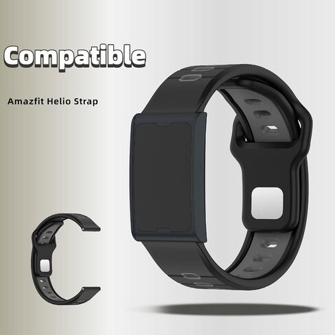 3 Pack Compatible for Amazfit Helio Strap Silicone Band- Soft Breathable Waterproof Sport, Adjustable for Women Men in Saudi Arabia
