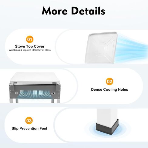 موقد غاز البروبان المحمول، موقد غاز طبيعي مع 4 حروق في الهواء الطلق موقد البروبان موقد التخييم مع 2 رف تخزين شوايات البروبان مع غطاء موقد الطبخ للمنزل المطبخ RV في الهواء الطلق (أسود) in Kuwait