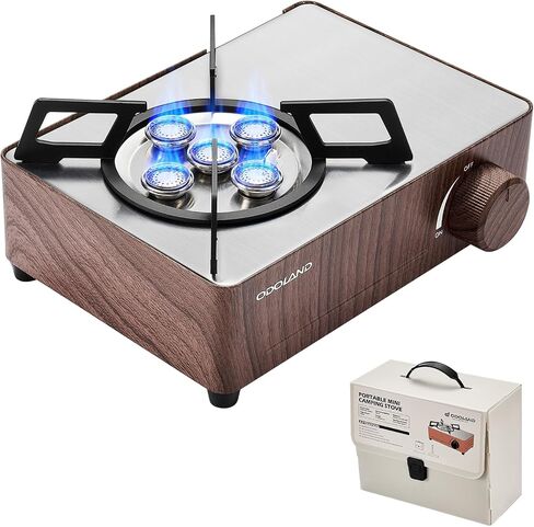 Odoland 7500BTU Camping Butane Stove with Compact Carry Case, CSA Certified Portable Gas Stove for Backpacking,Picnic,Outdoor Adventures,Black in Saudi Arabia