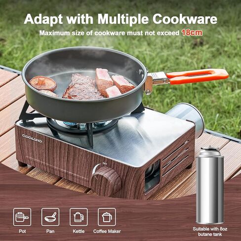Odoland 7500BTU Camping Butane Stove with Compact Carry Case, CSA Certified Portable Gas Stove for Backpacking,Picnic,Outdoor Adventures,Black in Saudi Arabia