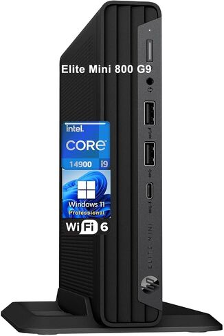 HP Elite Mini 800 G9 MFF PC Business Desktop Computer, 14th Gen Intel 24-Core i9-14900 up to 5.8GHz, 64GB DDR5 RAM, 1TB PCIe SSD, WiFi 6, RJ-45, Type-C, HDMI, DisplayPort, Windows 11 Pro, Vent-Hear in Saudi Arabia