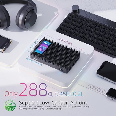 MeLE Mini PC Cyber ​​X1 - N150 كمبيوتر بدون مروحة، ذاكرة وصول عشوائي 16 جيجابايت، تخزين 512 جيجابايت، 2.4/5 جيجا واي فاي، أجهزة كمبيوتر صغيرة USB-C كاملة الوظائف، سطح مكتب ثلاثي العرض 4K في المنزل والمكتب والتعليم والتصوير الفلكي in Saudi Arabia