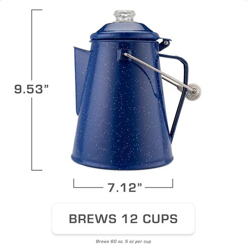 COLETTI Classic Camping Coffee Percolator - Camping Coffee Pot - 12 Cup Enamelware Percolator Coffee Pot for Campsite, Cabin, Hunting, Fishing, Backpacking, & RV in Saudi Arabia