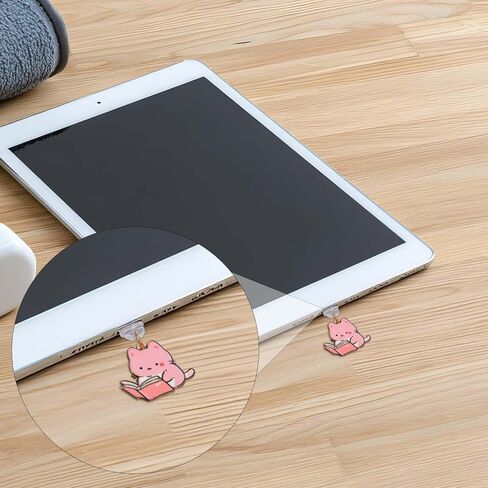 7 قطع من قابس غبار القطط من أجل كيندل، لطيف USB نوع C منفذ شحن الهاتف تزيين سحر الكرتون غطاء الغبار حامي المعلقات للقارئ الإلكتروني كتاب النساء المعلمات الطلاب اكسسوارات الديكور in Kuwait