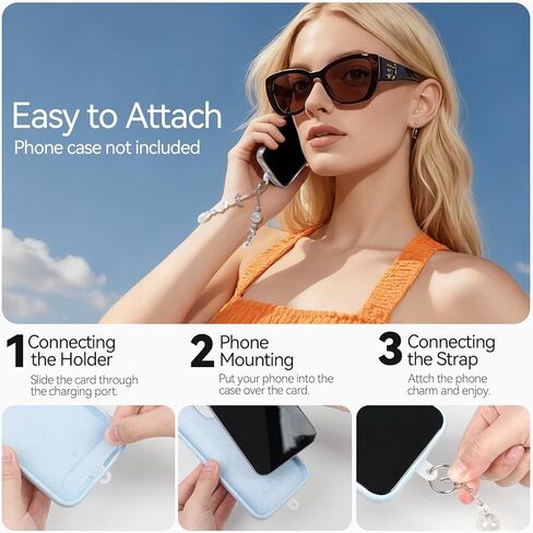 لسحر iPhone، فراشة معدنية لحزام iPhone Charm قابل للفصل ومضاد للسرقة - حر اليدين لحزام معصم iPhone مع شريط حبل للنساء (وردي) in Kuwait