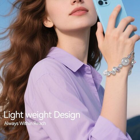 لسحر iPhone، فراشة معدنية لحزام iPhone Charm قابل للفصل ومضاد للسرقة - حر اليدين لحزام معصم iPhone مع شريط حبل للنساء (وردي) in Kuwait