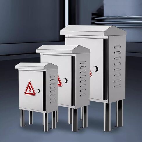 Outdoor Stainless Steel Electrical Enclosure, Waterproof Dustproof Floor-Mounted Cabinet with Insulated Mounting Plate for Electronics (15.7x12x7in/40x30x18cm) in Saudi Arabia