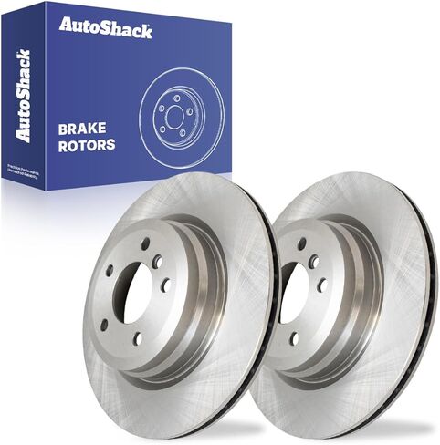 AutoShack Black Hat Drilled and Slotted Brake Rotors Rear Brake Rotor Replacement Kit for BMW X1 335is 2006 330xi 330i 2007-2008 335xi 2007-2013 335i 2009-2011 335d 2009-2013 335i xDrive PR44316LR in Saudi Arabia