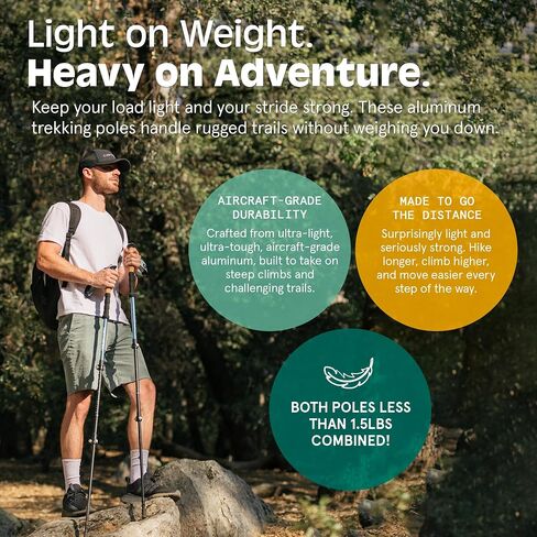 عصا التزلج Retro spec Solstice Trekking and Ski poles للرجال والنساء - من الألومنيوم مع مقبض فلين - قابلة للتعديل وقابلة للطي خفيفة الوزن، عصا المشي والتزلج والمشي in Kuwait