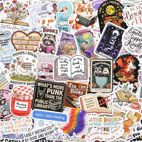 300 قطعة من ملصقات الكتب لجهاز Kindle، حزمة ملصقات كتب للقراءة من الفينيل المقاوم للماء لأجهزة الكمبيوتر المحمول، وقارئات الكتب الإلكترونية، وزجاجة المياه، والهاتف، والمجلة، ودفتر القصاصات، بدون تكرار (لامع) in Kuwait