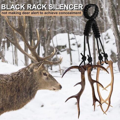 Deer Call Silencer Black Rack Rattling Antlers Silencer Rattling Deer Antlers Silent Carry Harness for Deer Hunting in Kuwait