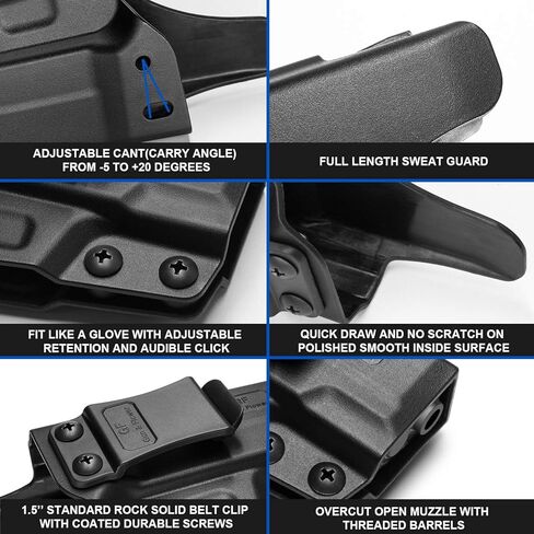 حافظة GUN & FLOWER IWB، متوافقة مع Springfield XD-S 3.3" وXD-S MOD.2 OSP 3.3"، داخل حزام الخصر المخفي، Adj. غير قادر - خيارات اليمين/اليسار in Kuwait