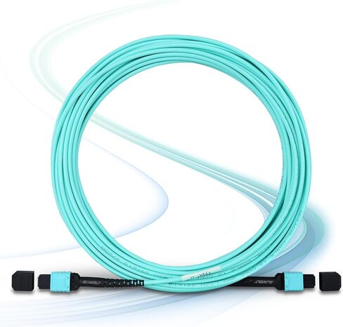 10M/33Ft 12 Core MPO to MPO Optical Fiber Cable OM3 Multimode Type B Patch Cord Female LSZH Jumper for 10G QSFP+/QSFP28 MTP Compatible in Saudi Arabia