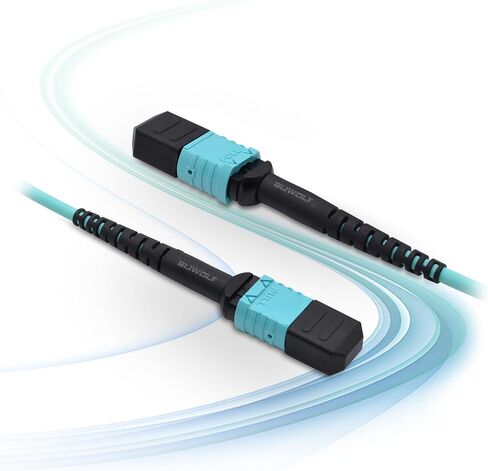 10M/33Ft 12 Core MPO to MPO Optical Fiber Cable OM3 Multimode Type B Patch Cord Female LSZH Jumper for 10G QSFP+/QSFP28 MTP Compatible in Saudi Arabia