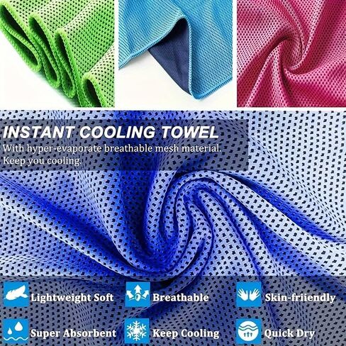 Portable Cooling Towel,Cooling Towels for Neck and Face,Soft Breathable Yoga Towel with Silicone Storage Bag,Microfiber Cooling Towel for Yoga,Sport,Running, Workout,Fitness,Camping(Black) in Saudi Arabia