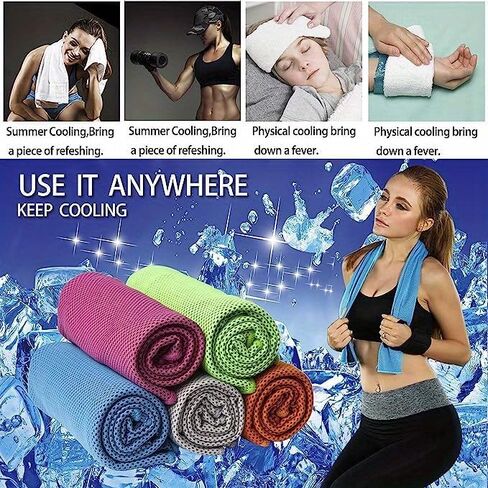 Portable Cooling Towel,Cooling Towels for Neck and Face,Soft Breathable Yoga Towel with Silicone Storage Bag,Microfiber Cooling Towel for Yoga,Sport,Running, Workout,Fitness,Camping(Black) in Saudi Arabia