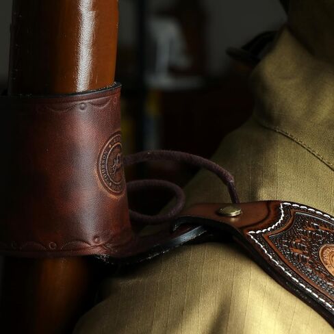 TOURBON Leather Sling Loop No Drill Gun Strap Attachment, Adjustable Holster Barrel Mount Forend Cuff for Rifle Shotgun in Saudi Arabia