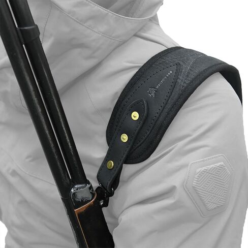 حبال بندقية جلدية من قماش القماش من WAYNE'S DOG مع دوارات، حزام بندقية صيد باللون الأسود والبني in Kuwait