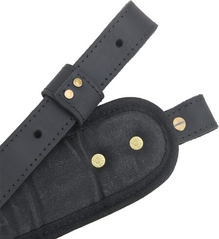حبال بندقية جلدية من قماش القماش من WAYNE'S DOG مع دوارات، حزام بندقية صيد باللون الأسود والبني in Kuwait