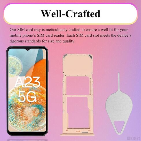 Sim Card Tray Replacement for Samsung Galaxy A23 5G (Single SIM Version) - Peach Card Tray Slot Holder Bracket Adapter with Needle Ejector for A23 5G SM-A236U A236U1 in Saudi Arabia
