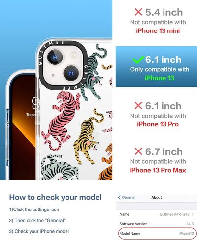 [3 in 1 Designed for iPhone 14 Plus Case Cow Print with Built-in Bumper Protective Phone Case Cover for iPhone 14 Plus Cases 6.7" Tempered Glass Screen Protector + Camera Lens Protector in Saudi Arabia