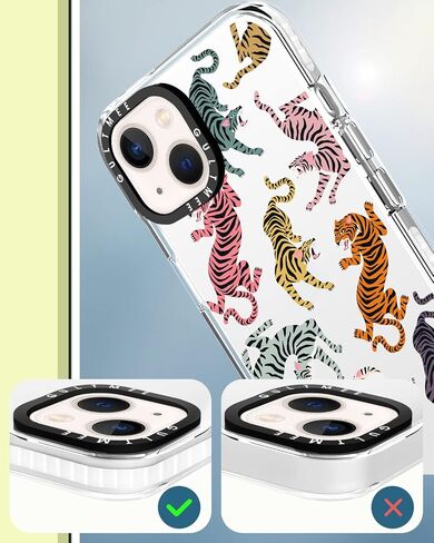 [3 in 1 Designed for iPhone 14 Plus Case Cow Print with Built-in Bumper Protective Phone Case Cover for iPhone 14 Plus Cases 6.7" Tempered Glass Screen Protector + Camera Lens Protector in Saudi Arabia