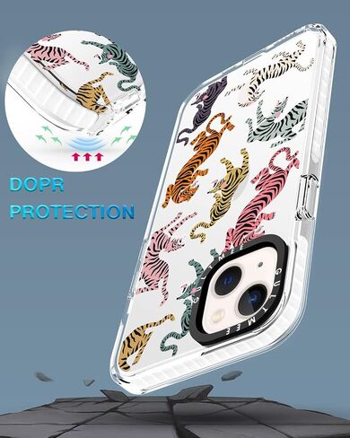 [3 in 1 Designed for iPhone 14 Plus Case Cow Print with Built-in Bumper Protective Phone Case Cover for iPhone 14 Plus Cases 6.7" Tempered Glass Screen Protector + Camera Lens Protector in Saudi Arabia