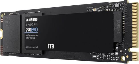 سامسونج 990 EVO SSD 1 تيرابايت داخلي SSD، PCIe Gen 4x4، Gen 5x2 M.2 2280، سرعات تصل إلى 5000 ميجابايت/ثانية، MZ-V9E1T0B/AM، أسود، مع لوحة ماوس MTC in Kuwait