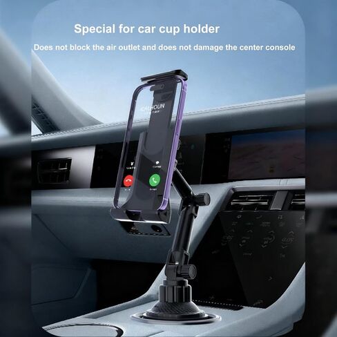 Tablet Holder for Car, for iPad Cup Holder Car Mount with Depth Large Clamp, Height Adjustable Tab Mount Holder in Saudi Arabia