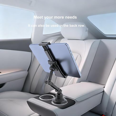 Tablet Holder for Car, for iPad Cup Holder Car Mount with Depth Large Clamp, Height Adjustable Tab Mount Holder in Saudi Arabia