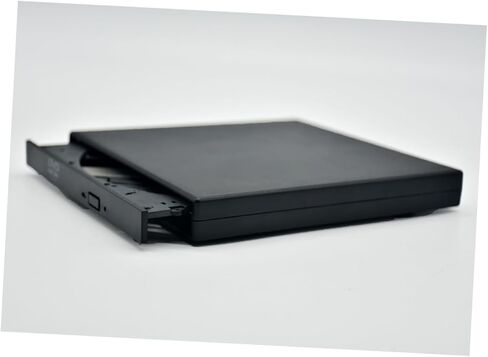 محرك أقراص CD DVD Rw خارجي محمول USB مع زر إخراج وتشغيل ناسخ الأقراص الضوئية متوافق مع نظام التشغيل Windows لأجهزة الكمبيوتر المحمولة وأجهزة الكمبيوتر المكتبية بتصميم أسود in Kuwait