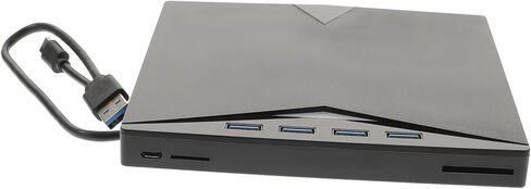 محرك أقراص DVD خارجي USB من النوع C ناسخ أقراص ضوئية محمول متعدد الوظائف متوافق مع أجهزة الكمبيوتر المحمول وأجهزة الكمبيوتر المحمولة وأجهزة الكمبيوتر المحمولة وتصميم صامت رفيع للغاية مع فتحة لبطاقة الذاكرة وسريع in Kuwait