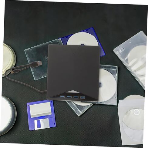 محرك أقراص DVD خارجي USB من النوع C ناسخ أقراص ضوئية محمول متعدد الوظائف متوافق مع أجهزة الكمبيوتر المحمول وأجهزة الكمبيوتر المحمولة وأجهزة الكمبيوتر المحمولة وتصميم صامت رفيع للغاية مع فتحة لبطاقة الذاكرة وسريع in Kuwait