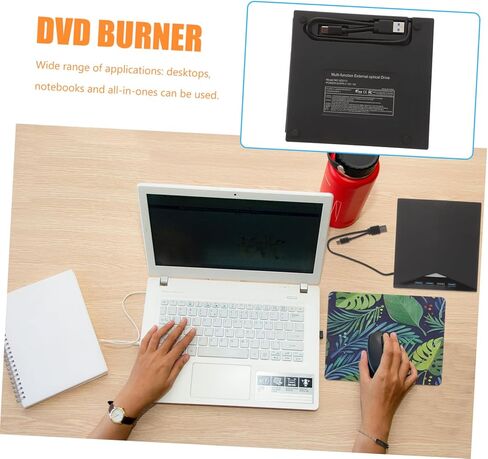 محرك أقراص DVD خارجي USB من النوع C ناسخ أقراص ضوئية محمول متعدد الوظائف متوافق مع أجهزة الكمبيوتر المحمول وأجهزة الكمبيوتر المحمولة وأجهزة الكمبيوتر المحمولة وتصميم صامت رفيع للغاية مع فتحة لبطاقة الذاكرة وسريع in Kuwait