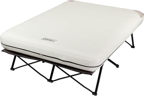 Coleman Queen-Size Airbed Cot Combination, Folding Air Mattress with Steel Frame & Side Table, Battery Pump Included, Great for Camping, Lounging, Elevated Sleeping, Guests, & More in Kuwait