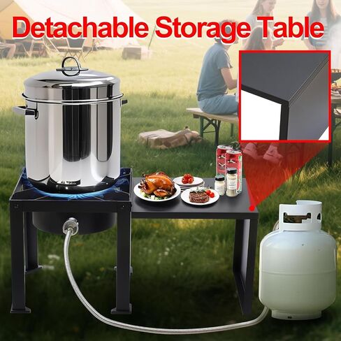 Single Burner Propane Camp Stove | Portable Table Top Gas Grill | High Pressure Gas Stove with 20 PSI Regulator & Hose - for Outdoor Camping Home Brewing Turkey Fry 32.3 * 15.7 * 15.7 in in Saudi Arabia