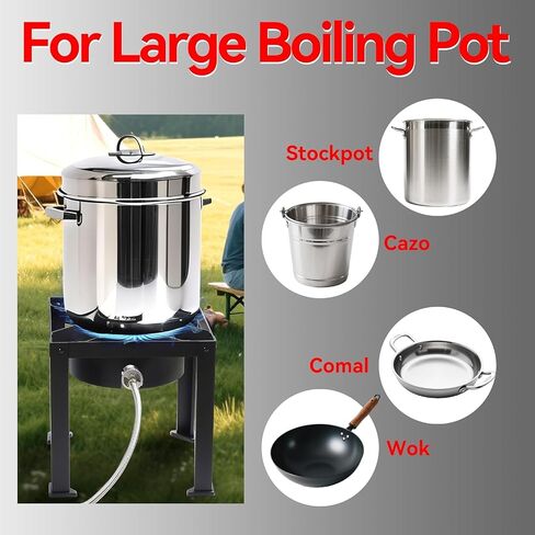 Single Burner Propane Camp Stove | Portable Table Top Gas Grill | High Pressure Gas Stove with 20 PSI Regulator & Hose - for Outdoor Camping Home Brewing Turkey Fry 32.3 * 15.7 * 15.7 in in Saudi Arabia