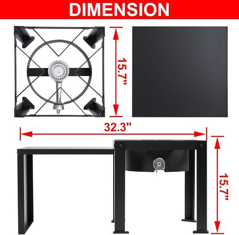 Single Burner Propane Camp Stove | Portable Table Top Gas Grill | High Pressure Gas Stove with 20 PSI Regulator & Hose - for Outdoor Camping Home Brewing Turkey Fry 32.3 * 15.7 * 15.7 in in Saudi Arabia