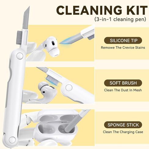 حافظة لطيفة متوافقة مع غطاء حافظة AirPods 4 2024، حافظة من الجيل الرابع من الرسوم المتحركة ثلاثية الأبعاد من Kawaii Funny AirPods، غطاء واقٍ من السيليكون على شكل نجمة مع مجموعة أدوات تنظيف وسلسلة مفاتيح للنساء والفتيات (أصفر) in Kuwait