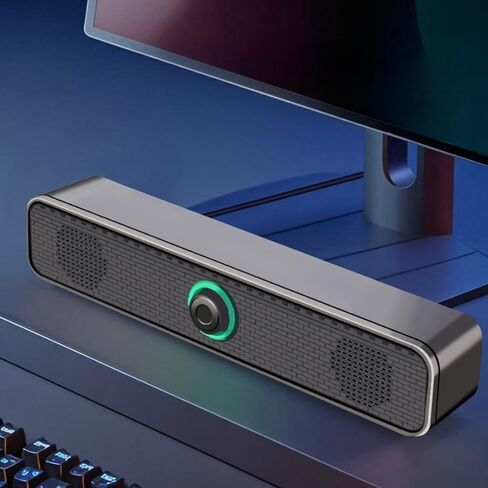 سماعات الكمبيوتر، مكبرات صوت سلكية لسطح المكتب تعمل بمنفذ USB مع قابس 3.5 ملم وتحكم في مستوى الصوت، ومخرج صوت ستيريو لأجهزة الكمبيوتر وأجهزة الكمبيوتر المحمولة in Saudi Arabia