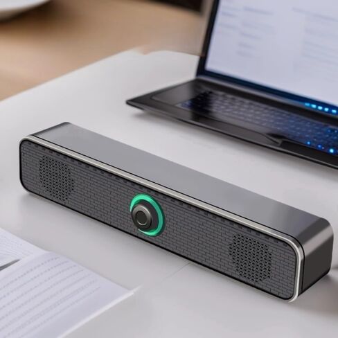 سماعات الكمبيوتر، مكبرات صوت سلكية لسطح المكتب تعمل بمنفذ USB مع قابس 3.5 ملم وتحكم في مستوى الصوت، ومخرج صوت ستيريو لأجهزة الكمبيوتر وأجهزة الكمبيوتر المحمولة in Saudi Arabia