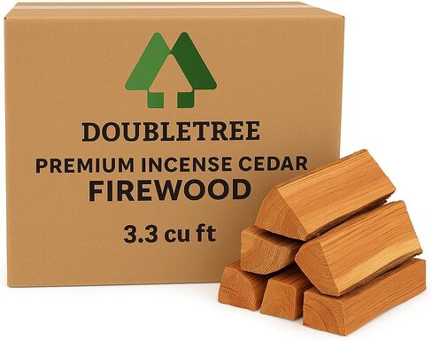 Double Tree - Kiln Dried Premium Incense Cedar Firewood (16inch Logs) (Includes Firestarter) (Large 2.2 Cubic ft for Fireplace,Campfire,Wood Stove, Fire Pit, Split Wood for Solo Stove or Breeo) in Saudi Arabia