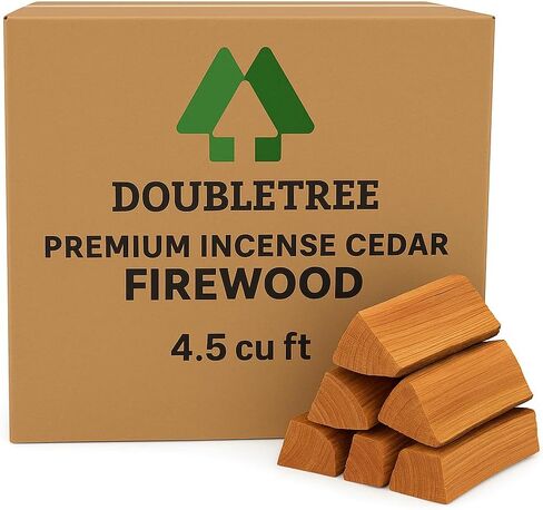 Double Tree - Kiln Dried Premium Incense Cedar Firewood (16inch Logs) (Includes Firestarter) (Large 2.2 Cubic ft for Fireplace,Campfire,Wood Stove, Fire Pit, Split Wood for Solo Stove or Breeo) in Saudi Arabia