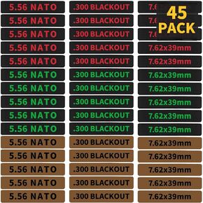 45 Pack Miaozhun Magazine Marking Bands, 5.56 NATO, .300 Blackout, 7.62x39mm Magazine Caliber Identification in Saudi Arabia